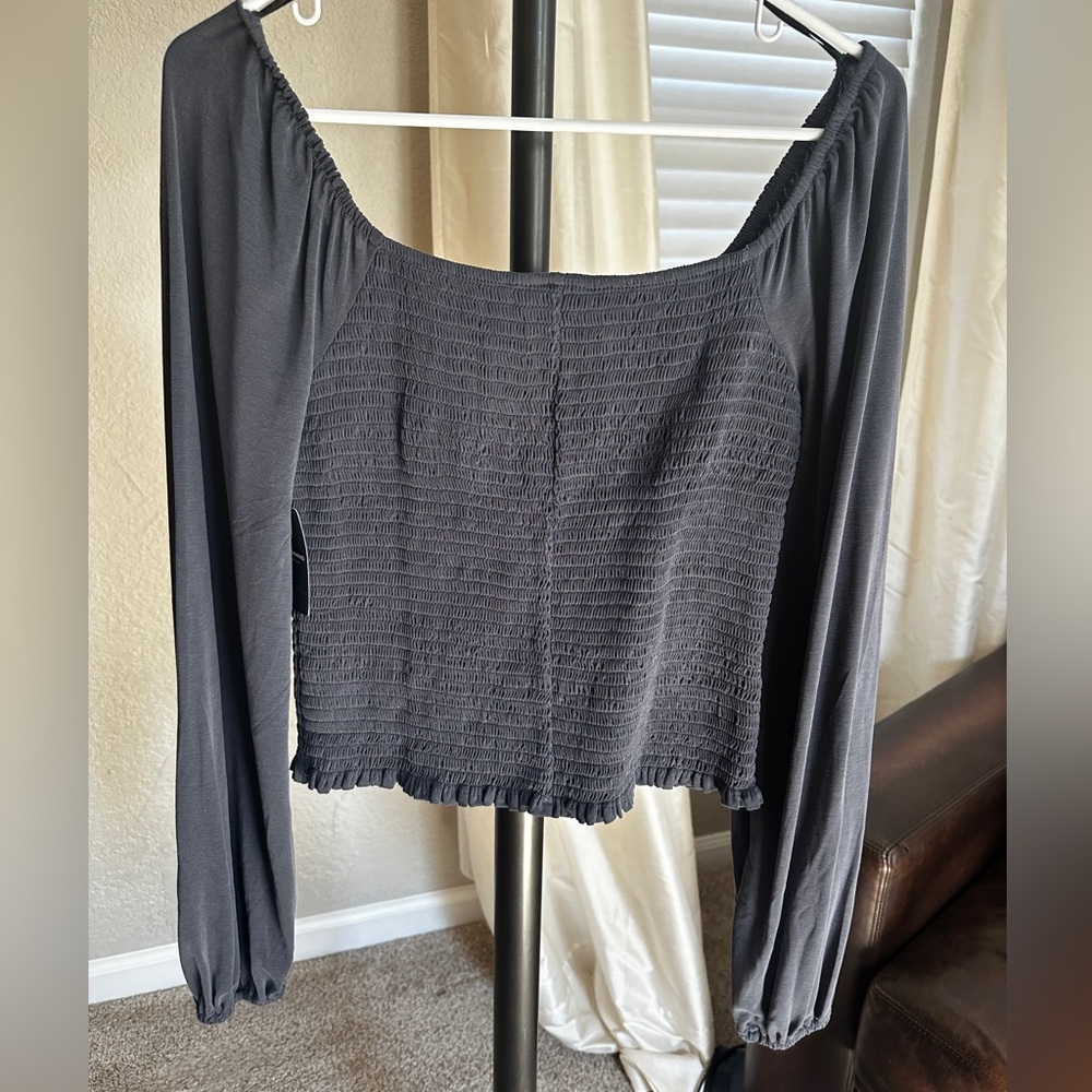 NWT Lucky Brand Smocked Square Neck Knit Top Small - Picture 5 of 8